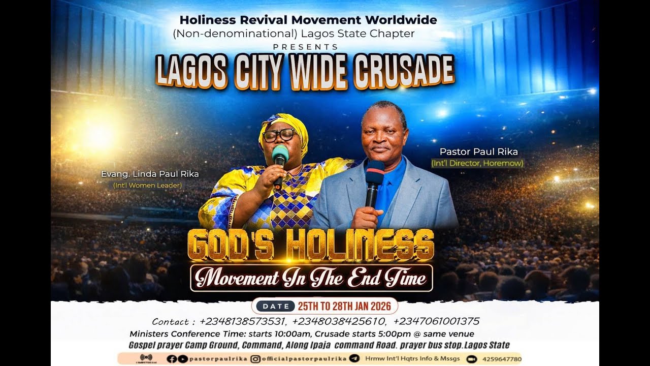 LAGOS CITY WIDE CRUSADE - (DAY 2) || Holiness Movement In The End-Time