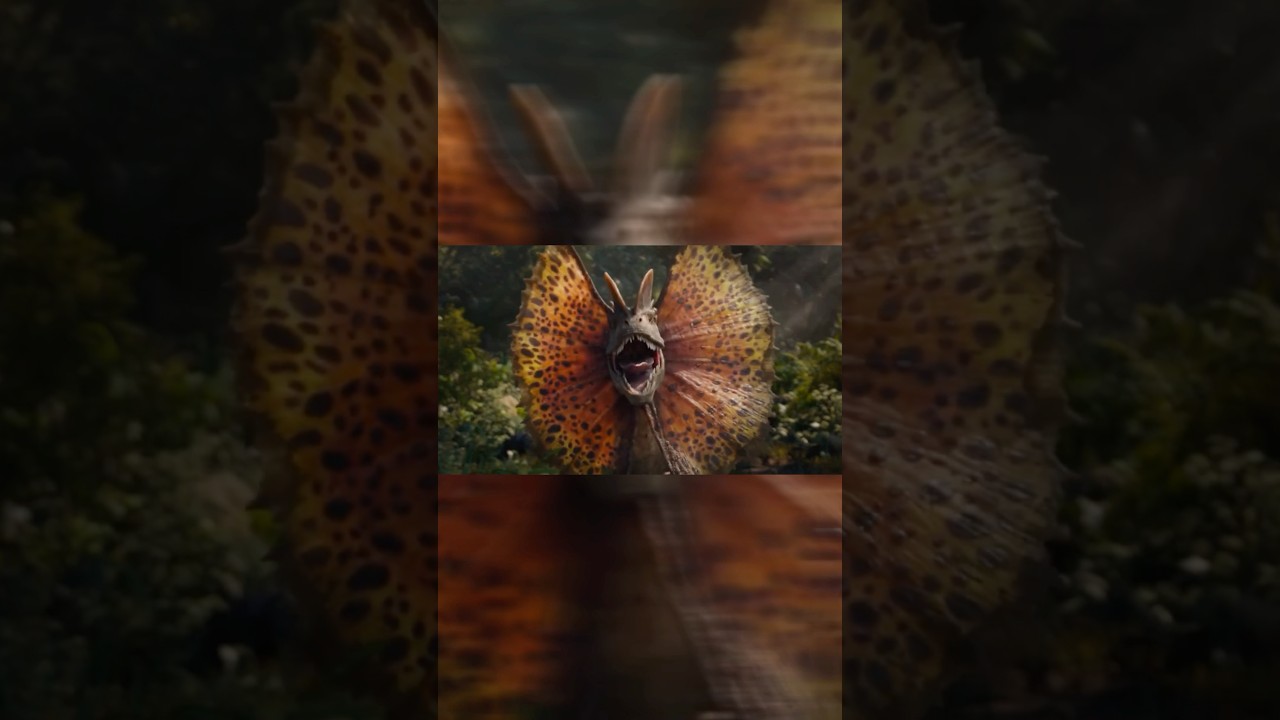 Jurassic World Rebirth&rsquo;s Dilophosaurus via an international teaser spot | CollectJurassic.com