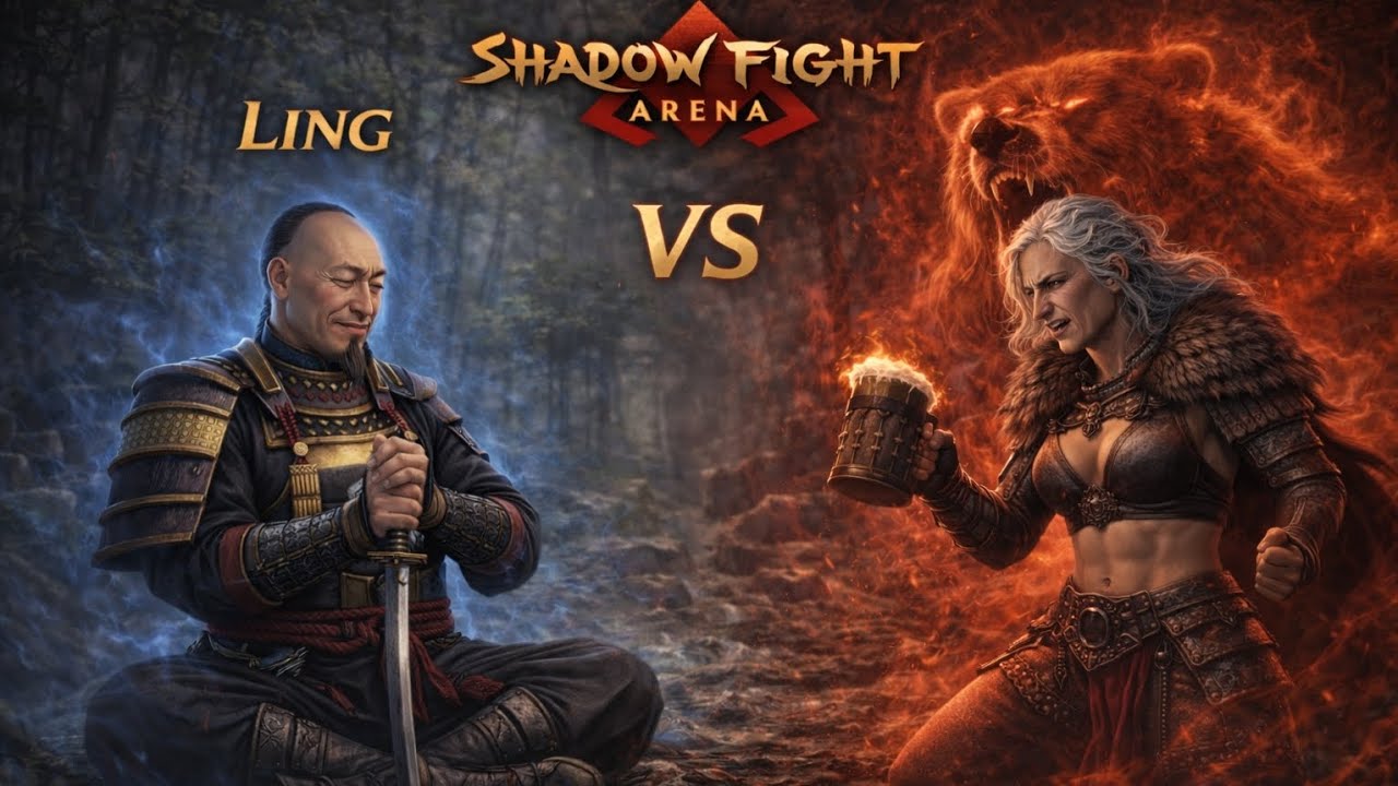 Ling VS Nonna | Old Master vs Savage Hunter | Shadow fight 4 | The Calm Master Faces the Bear Queen