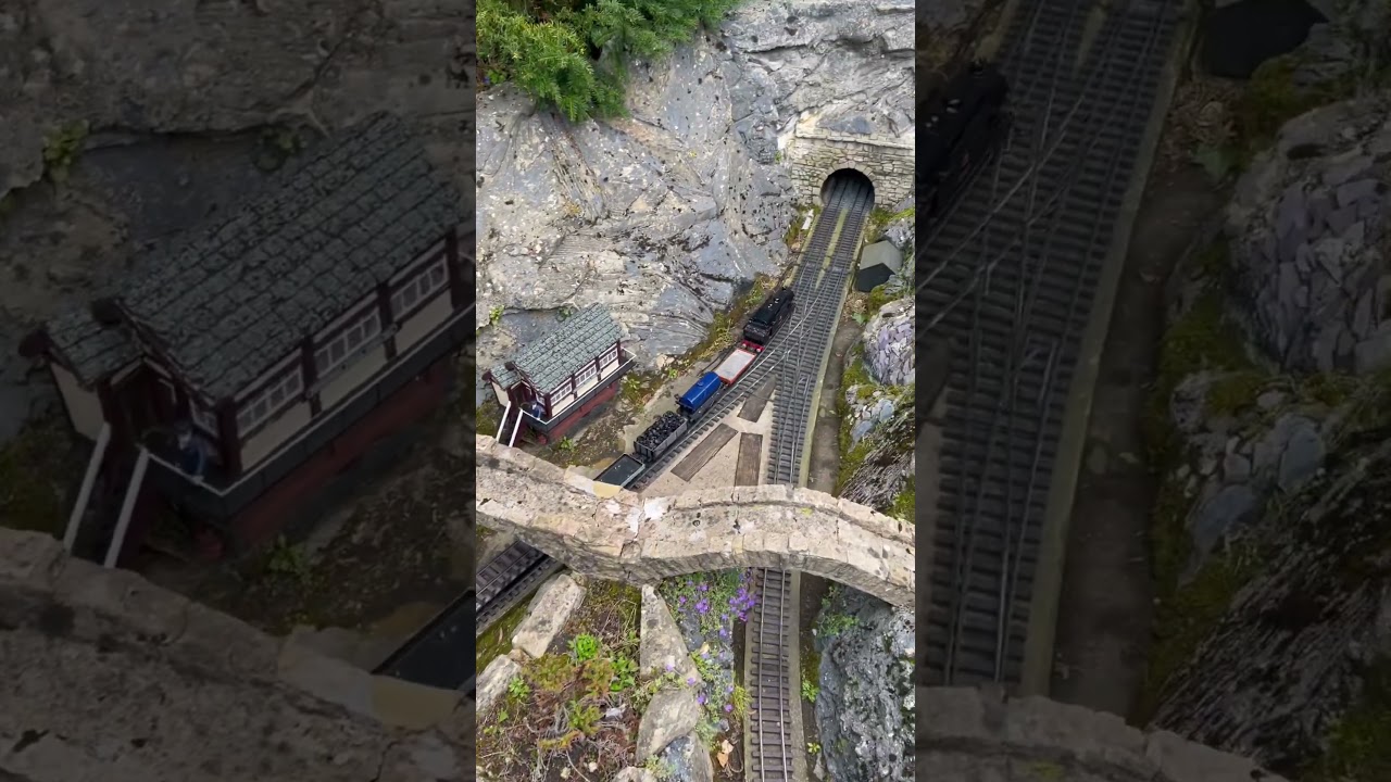 Train going through the mine at Bekonscot Model Village #modeltrains