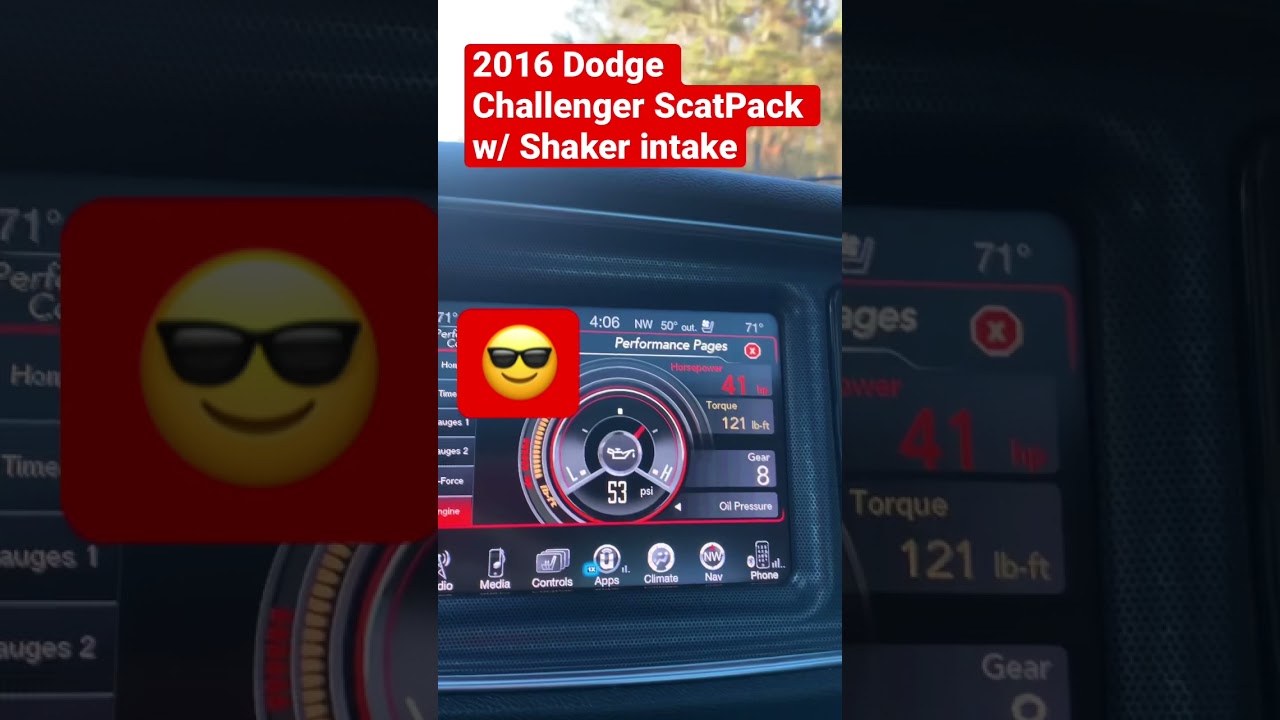 2016 Dodge Challenger Scat Pack with Shaker intake performance pages