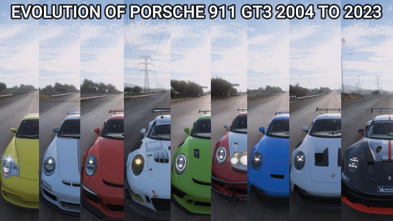 EVOLUTION OF POSRCHE 911 GT3 2004 To  2023 || FORZA HORIZON 5 - PORSCHE CARS INTERIOR EXTERIOR SOUND
