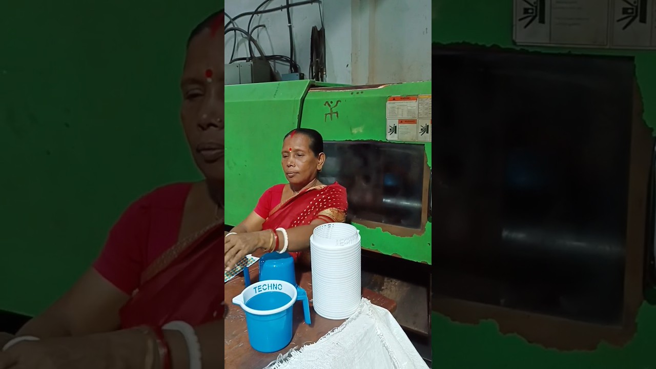 double short plastic mug making||plastic company inside||plastic material product making #shorts