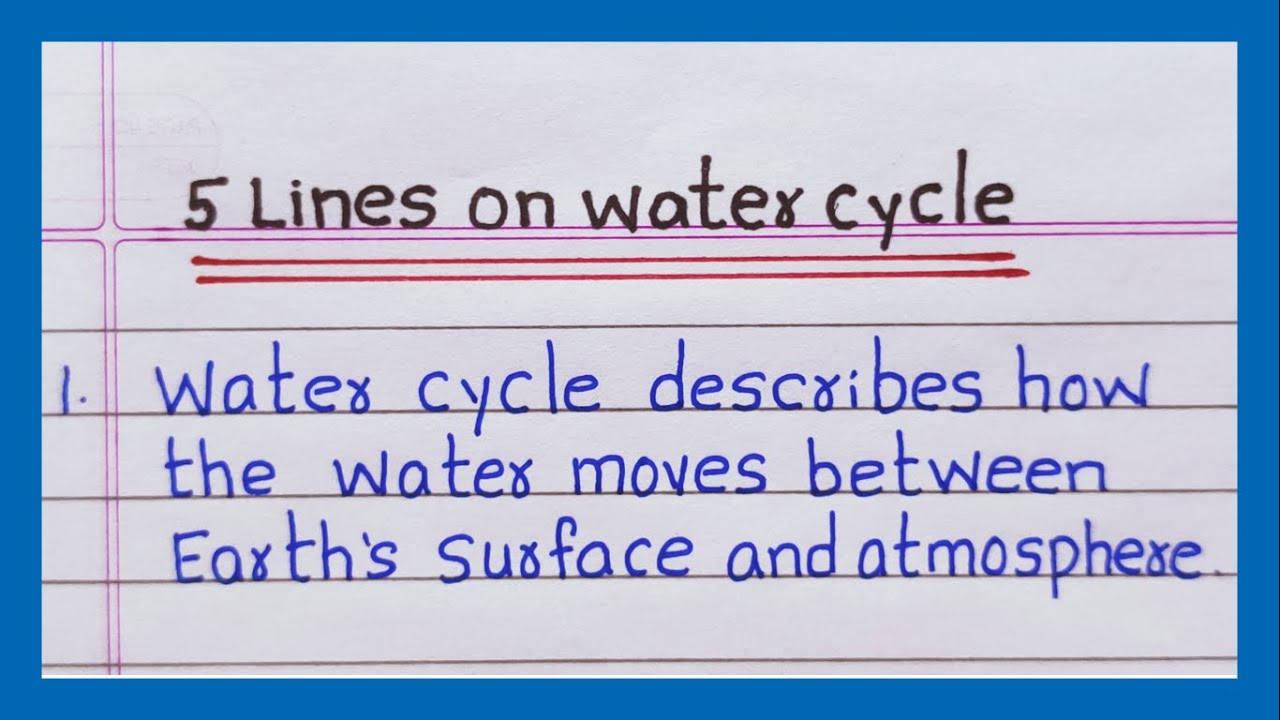 5 Lines on Water Cycle | in English | Few Lines on Water Cycle