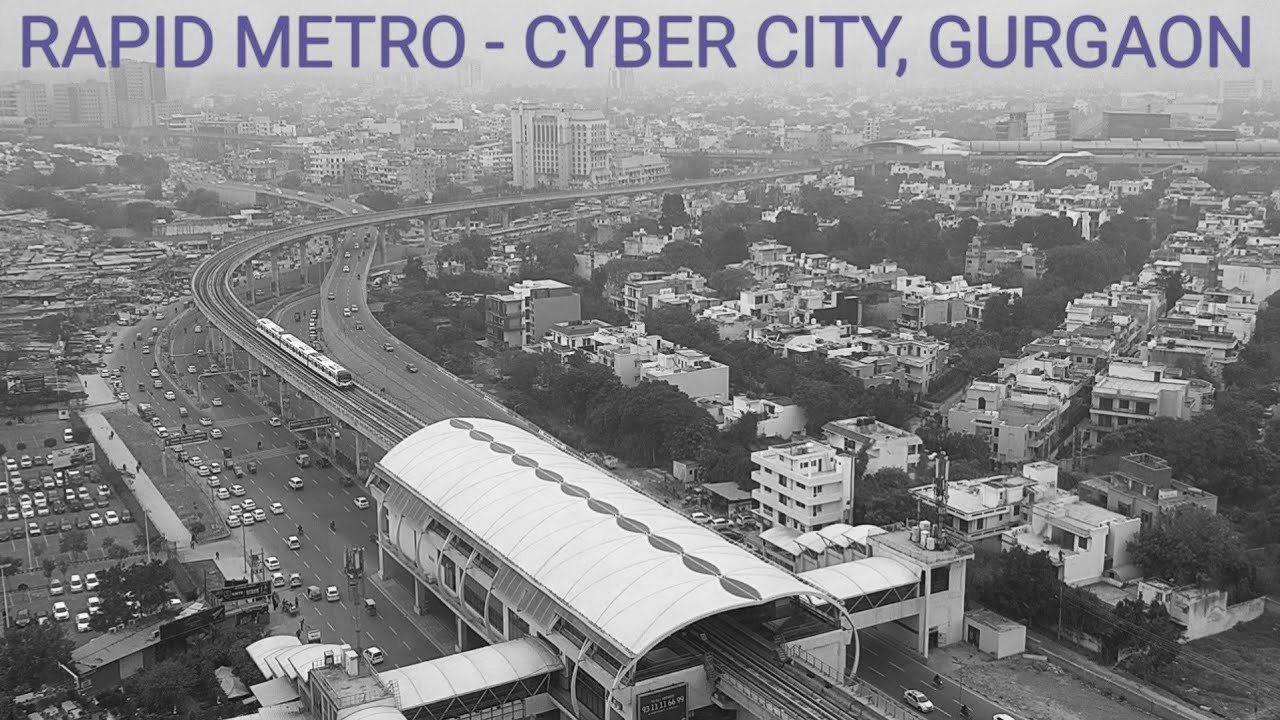 Aerial View of Rapid Metro - Cyber City, Gurgaon