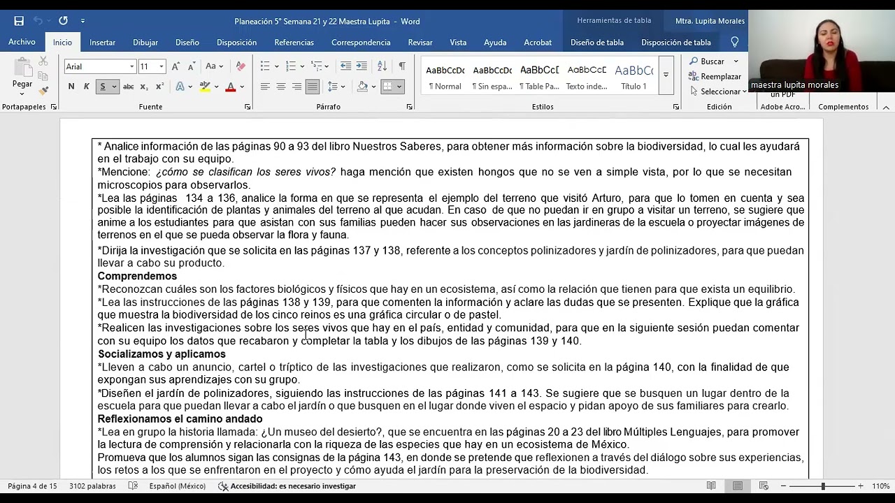 Planeación 5° semana 21 y 22. Plan 2022.