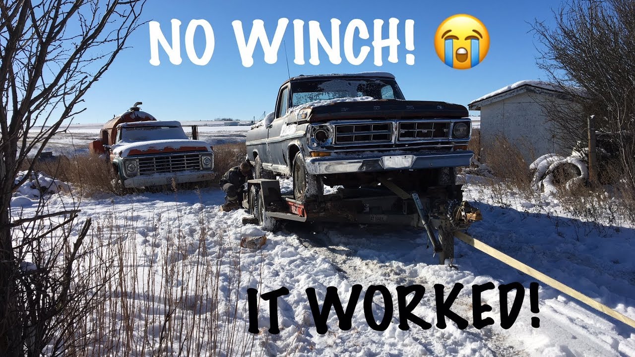 Loading a Non Running Truck Onto a Trailer With NO WINCH