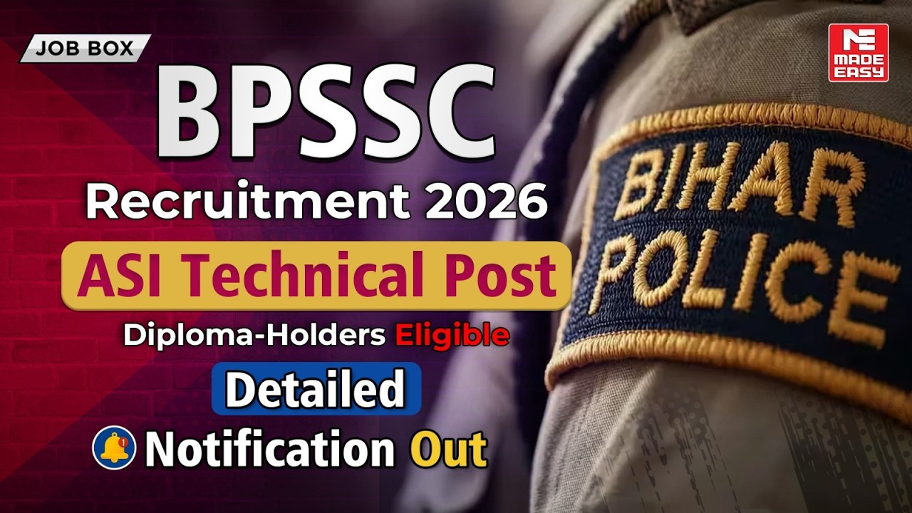 BPSSC ASI Technical Recruitment 2026 | Eligibility, Exam Pattern, Salary & Dates!