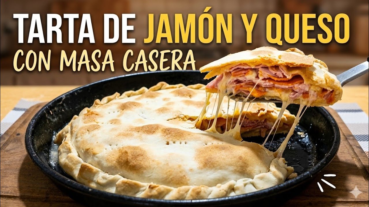 tarta de jamón y queso con masa casera