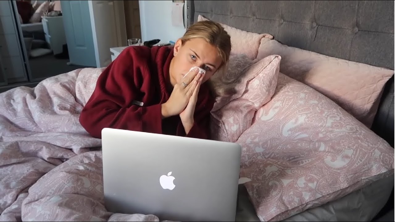 Sick females cough and blow their noses Part 3