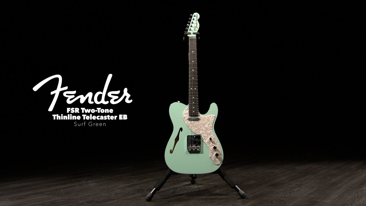 Fender FSR Two-Tone Thinline Telecaster EB, Surf Green | Gear4music demo