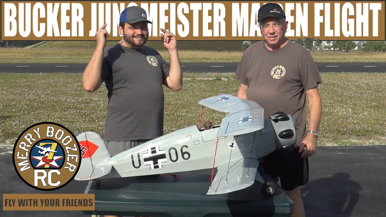 Bucker Bu 133 Jungmeister Custom Nitro to Electric conversion. Maiden Flight!