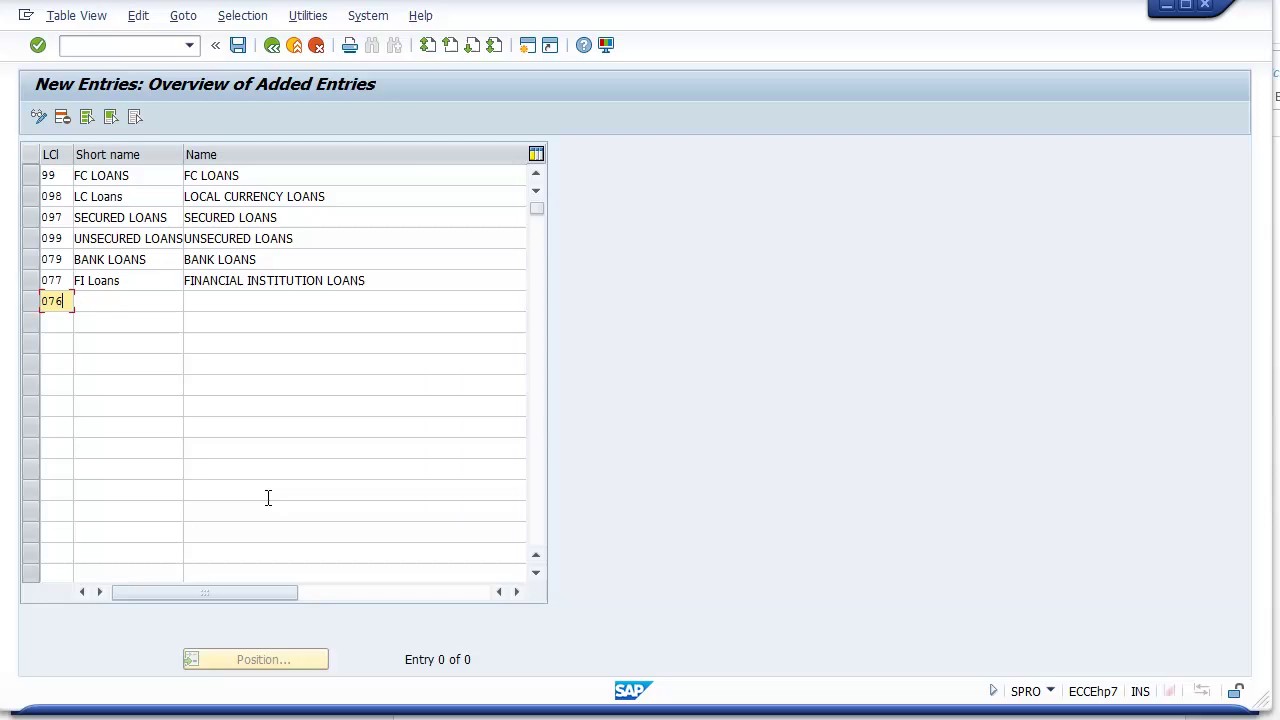 SAP CML Configuration - Define Loan Classes