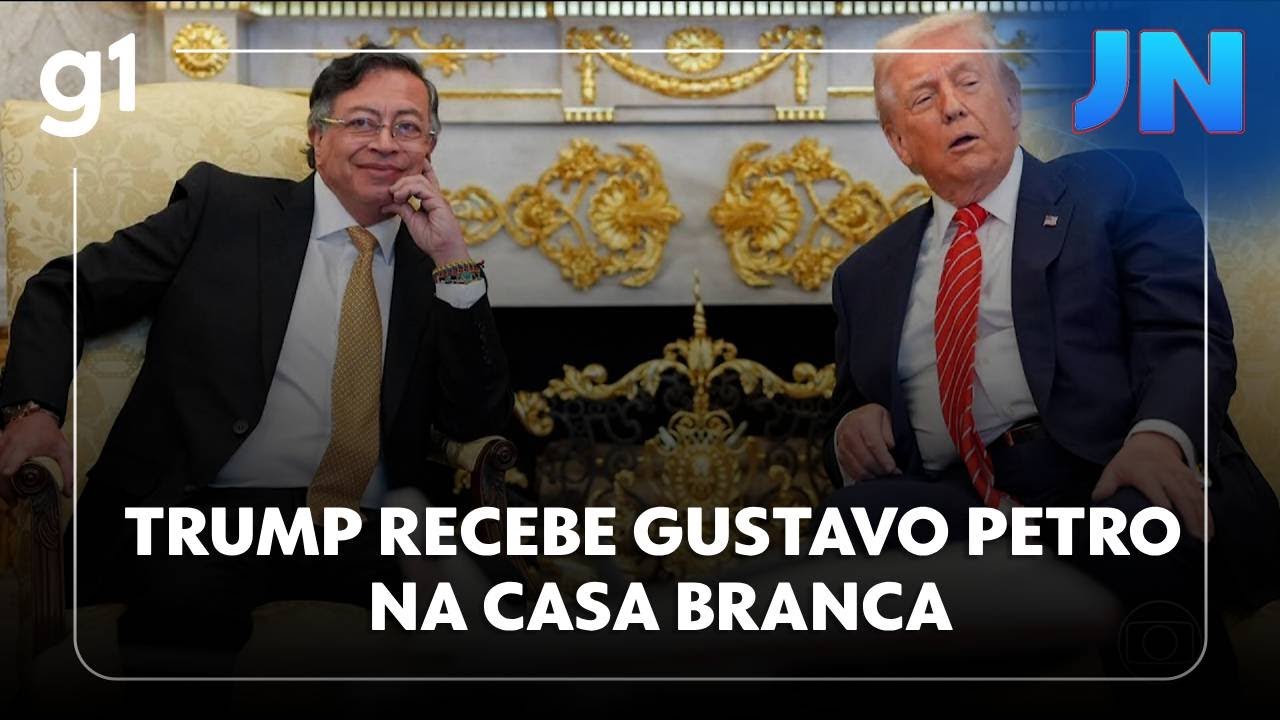 Jornal Nacional: depois de ameaças e insultos, Trump recebe Gustavo Petro na Casa Branca