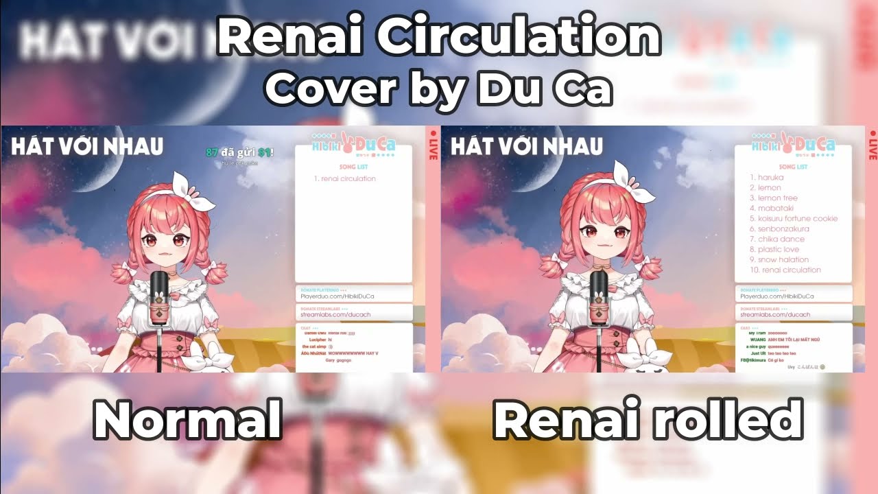 Hibiki Du Ca Renai Circulation cover Side by side (Normal and Renairolled)