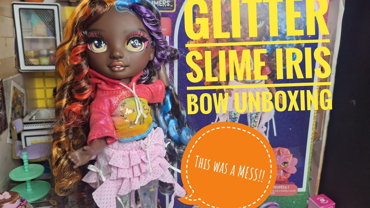 Iris Bow Glitter Slime Rainbow high doll, unboxing and Gimick testing! 🥲 