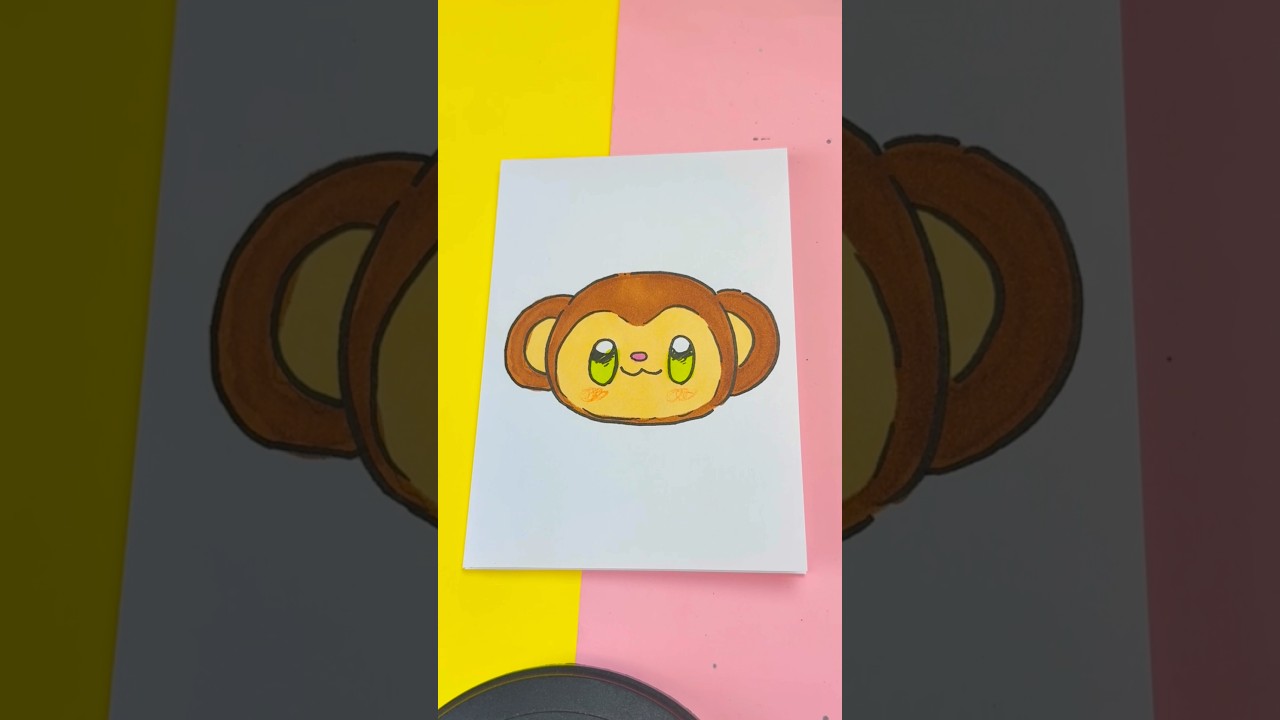 Hur man ritar en kawaii apa steg för steg 🐵✨