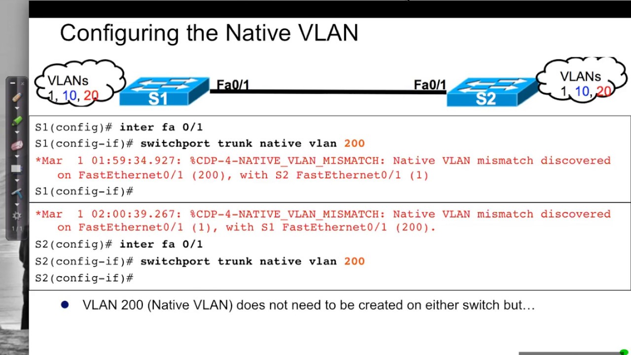 Native VLAN and Limiting VLANs on Trunks