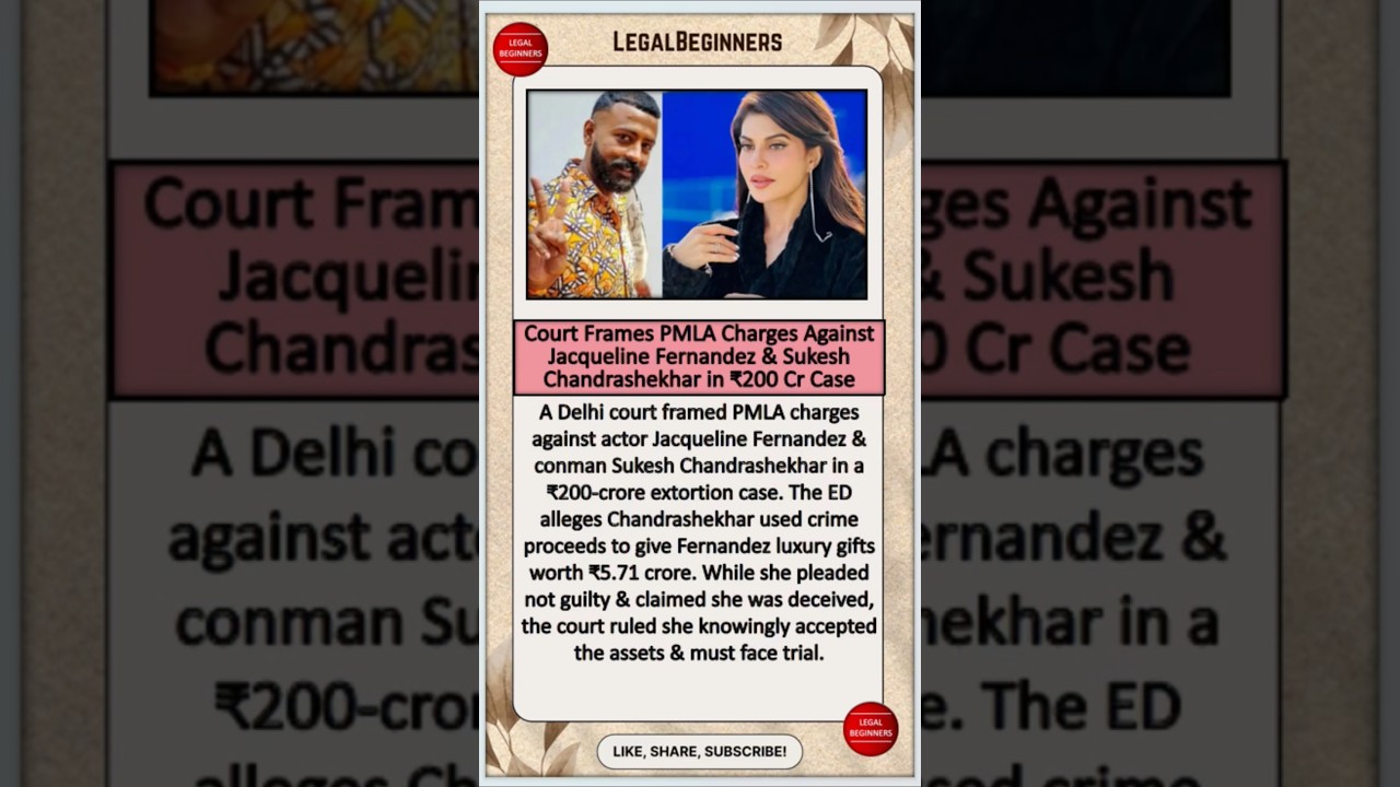 court frames PMLA charges against Jacqueline Fernandez & Sukesh #jacquelinefernandez #bollywood #law
