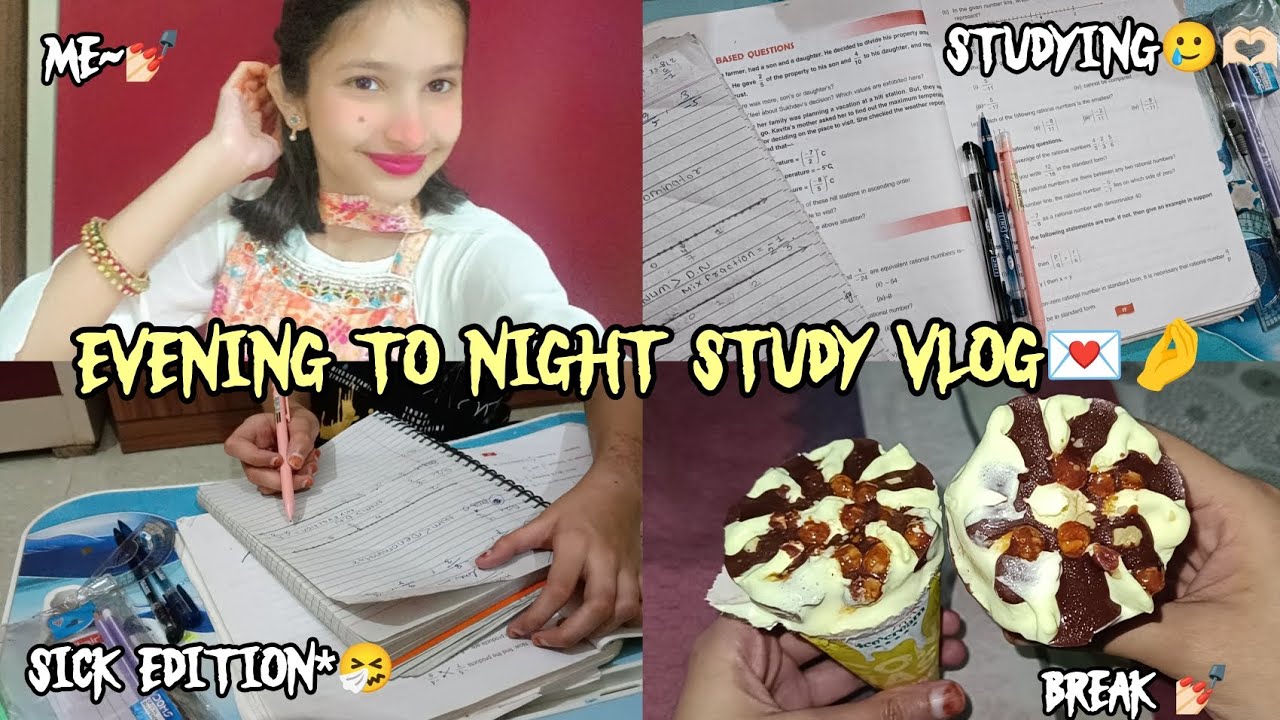 Evening To Night Study Vlog 💌🤌| Indian Study Vlog as a CBSE 7th Grader 💅🏻✨| Hectic school days🥲