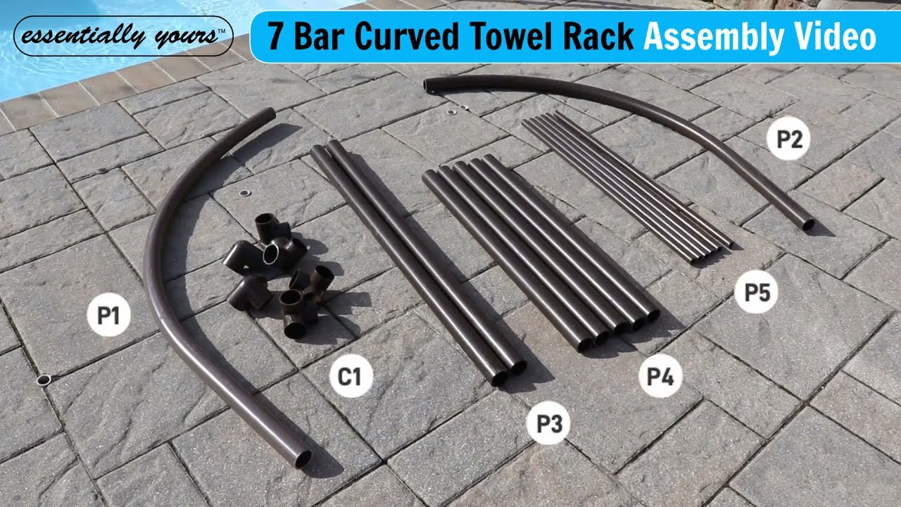 Style# 244574: 7 Bar Curved Outdoor Towel Rack  (How to install and set up) Tutorial video