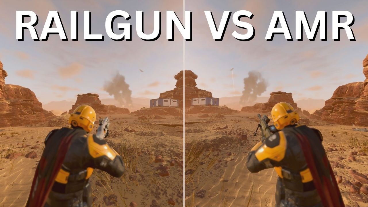 Helldivers 2 Railgun and Anti-Material Sniper (AMR) side-by-side Comparisons and information
