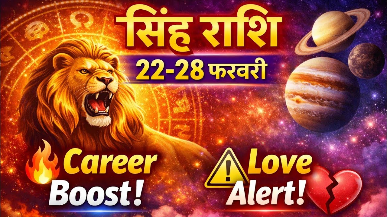 सिंह राशि ♌️ (22-28) Feb. 2026 बड़ा बदलाव! Career में उछाल, Love में Ego Clash? Weekly Rashifal