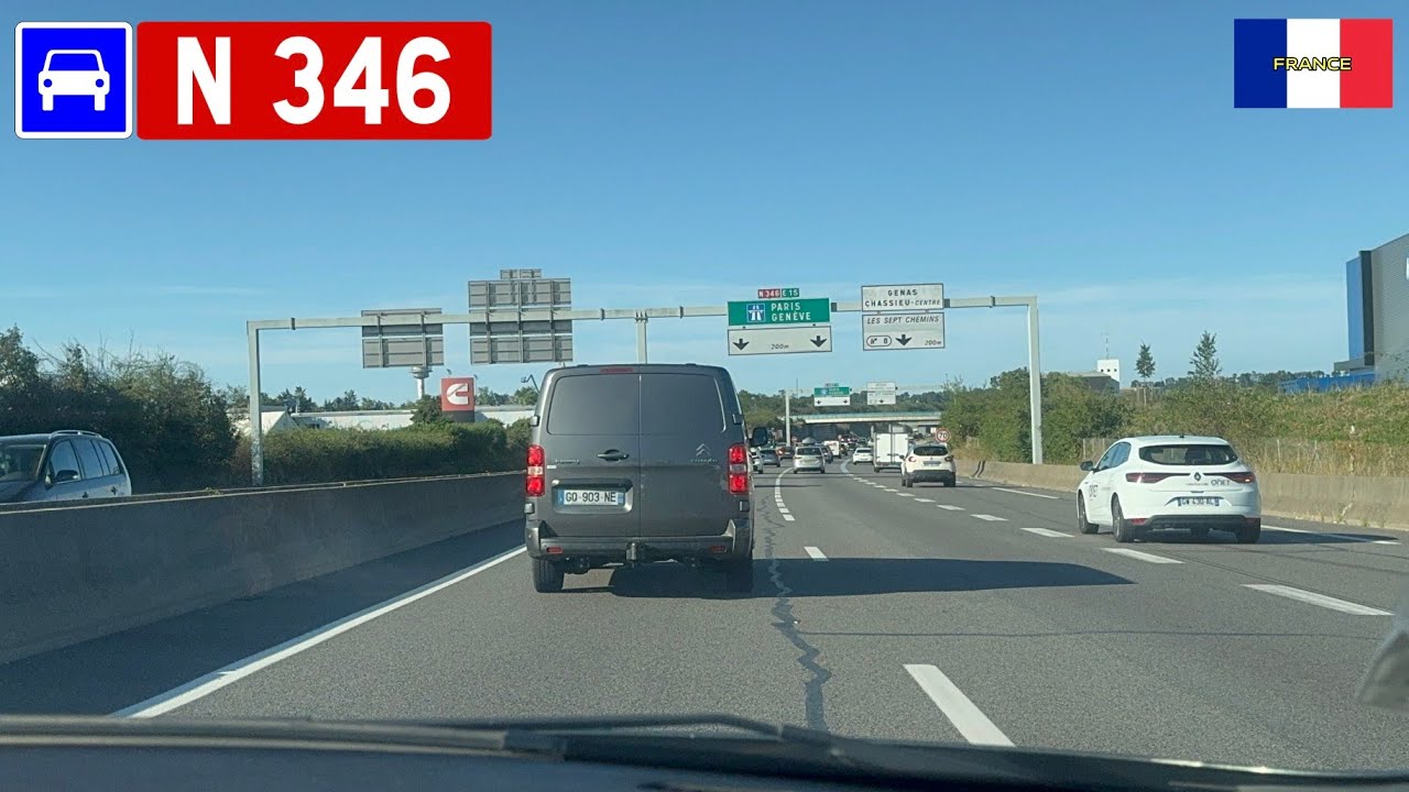 Conduite sur la Route Nationale de Bron vers Ville de  Pusignan [4K 30 FPS UHD]