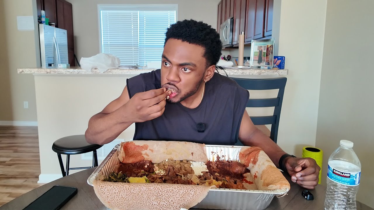 Eating Ethiopian food for the first time