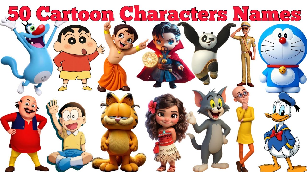50 Cartoon Characters Names In English & Hindi With Fun Facts | Fun Learning For Children
