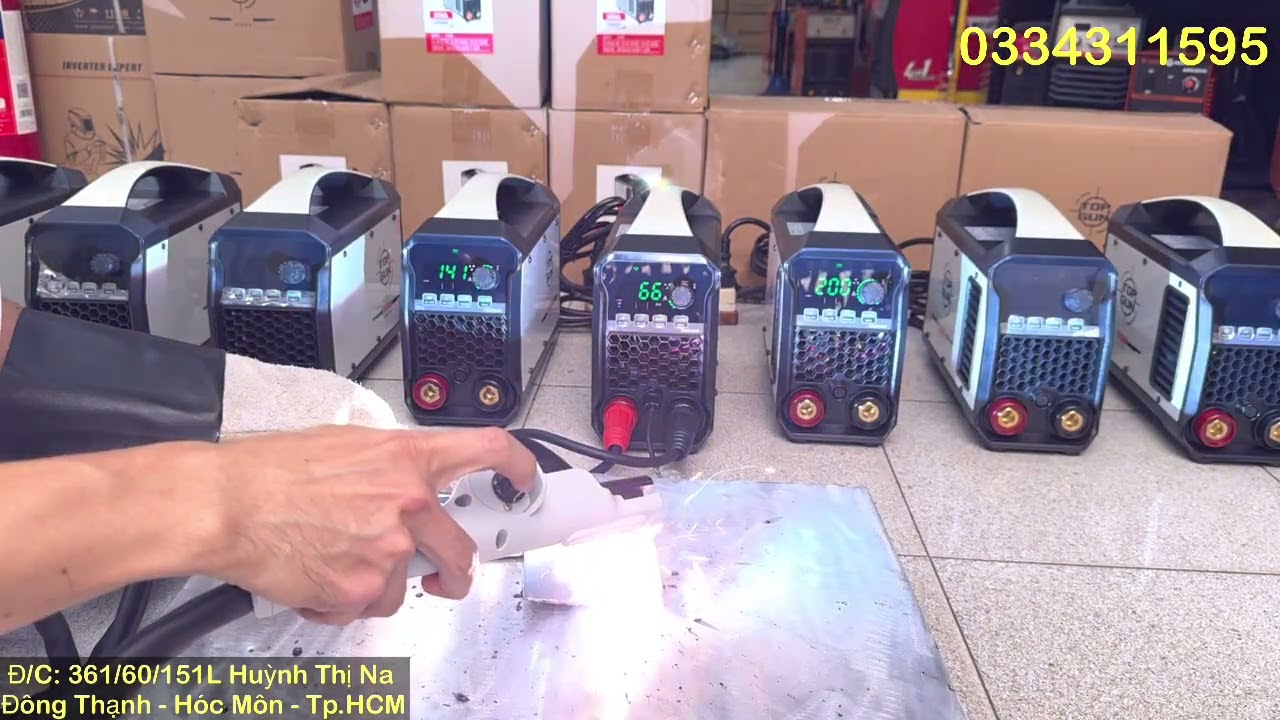 Máy hàn tig không dùng khí đã về MMA200HF TOPGUN hàn inox, sắt hộp mỏng cực dễ