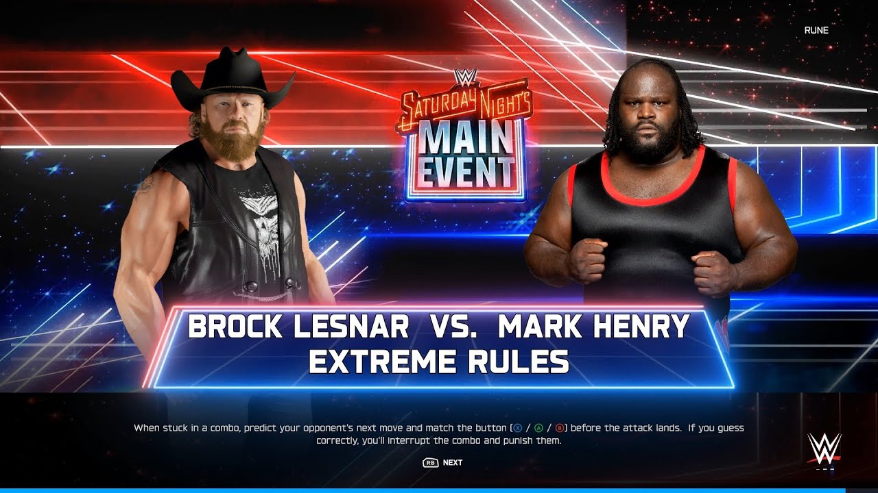 WWE 2K25 - BROCK LESNAR VS MARK HENRY || EXTREME RULES MATCH AT SUMMERSLAM || PS5 PRO 4K60 ||