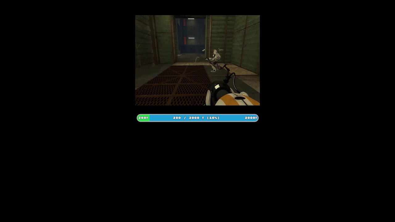 Девушка играет в Portal2 дуо