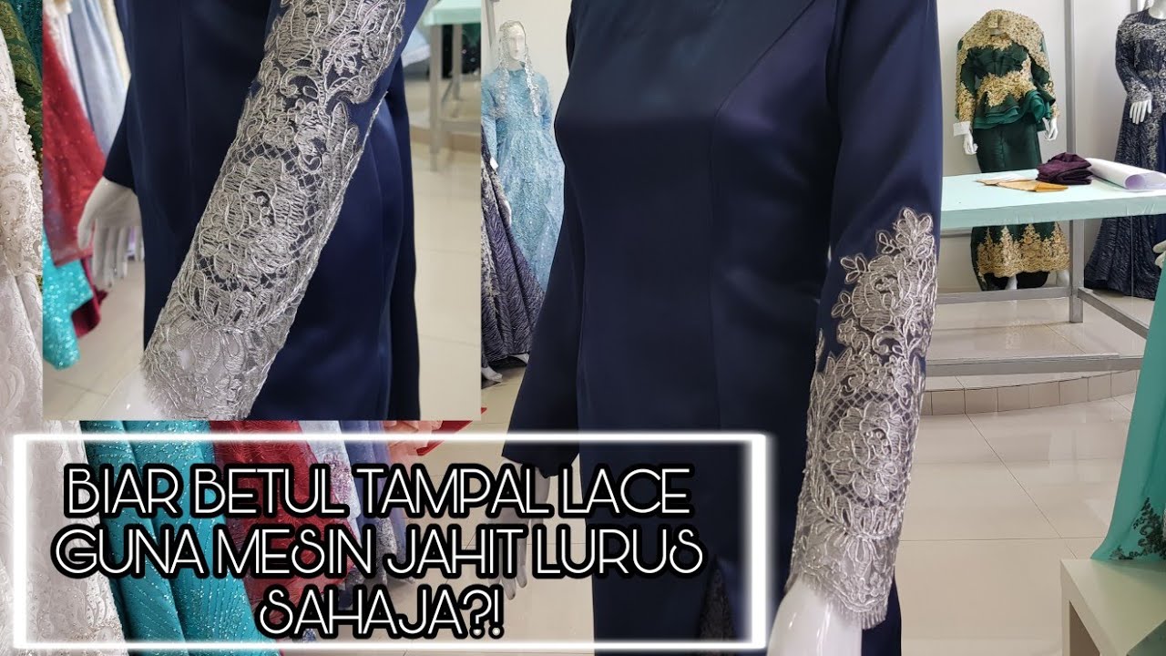 TUTORIAL TAMPAL LACE GUNA MESIN JAHIT LURUS | TIA FIRA COLLECTION