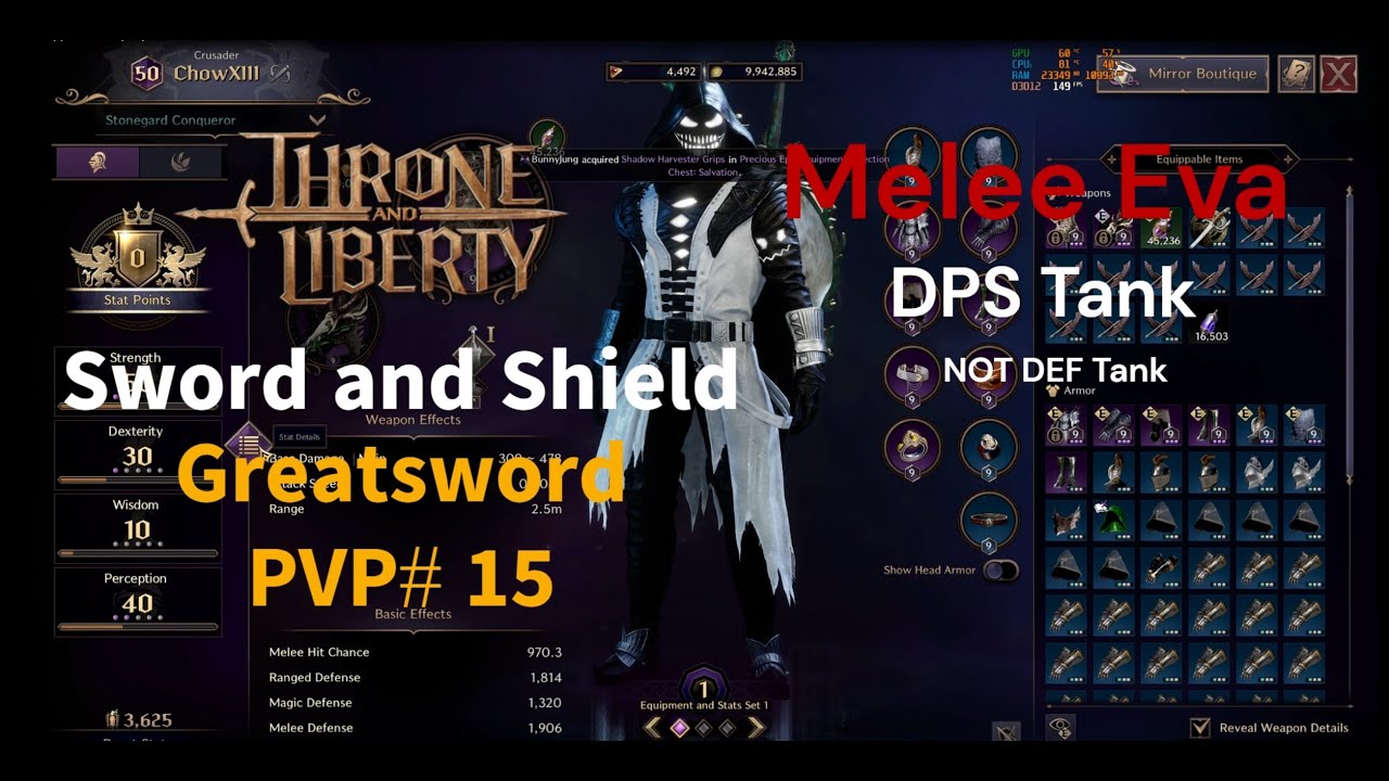 Throne and Liberty: Sword and Shield x Greatsword PVP #15 (Cherno SNSx Adentus GS) F2P DPS SNS BUILD