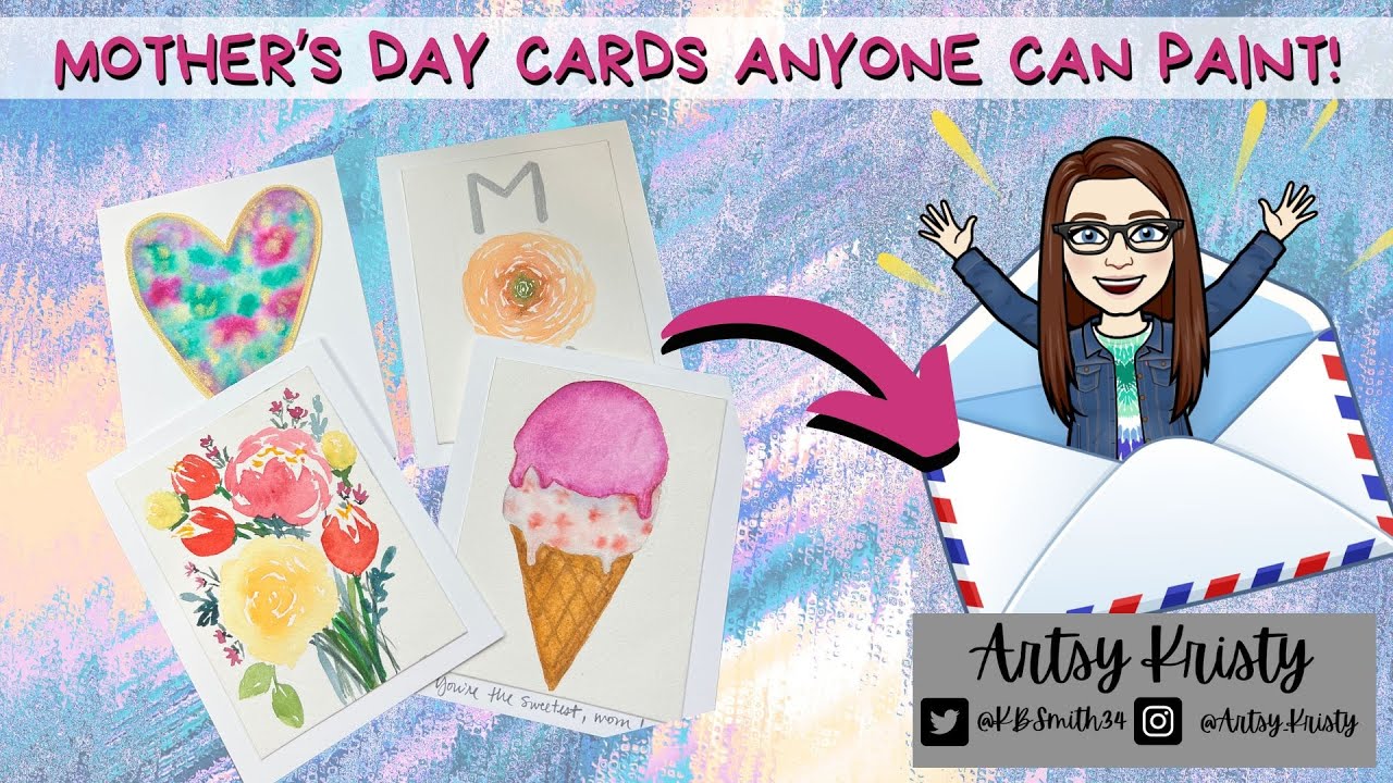 Easy Mother's Day Watercolor Cards