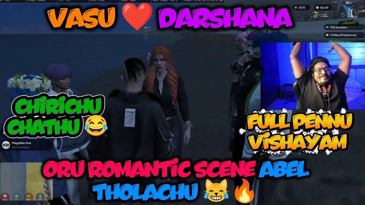 VASU ❤️ DARSHANA ORU ROMANTIC SCENE ABEL THOLACHU 😹🔥 IJJATHY RP CHIRICHU CHATHU 🤣😹  #eaglegaming 