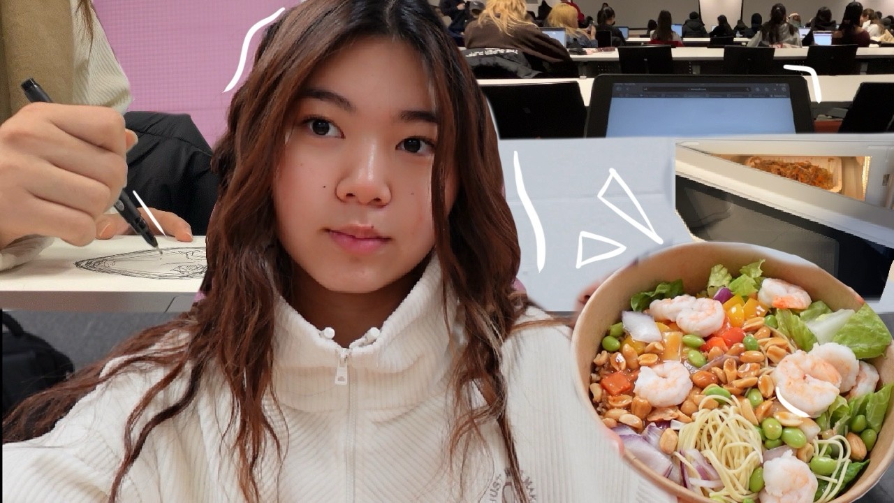 A REALISTIC DAY AS A  UNI STUDENT! *FOOD, CLASS, & DRAWING* #spendadaywithme #vlogs #students #diml