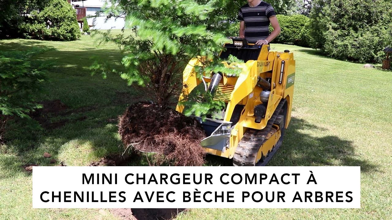 Mini chargeur compact à chenille avec bèche pour arbres