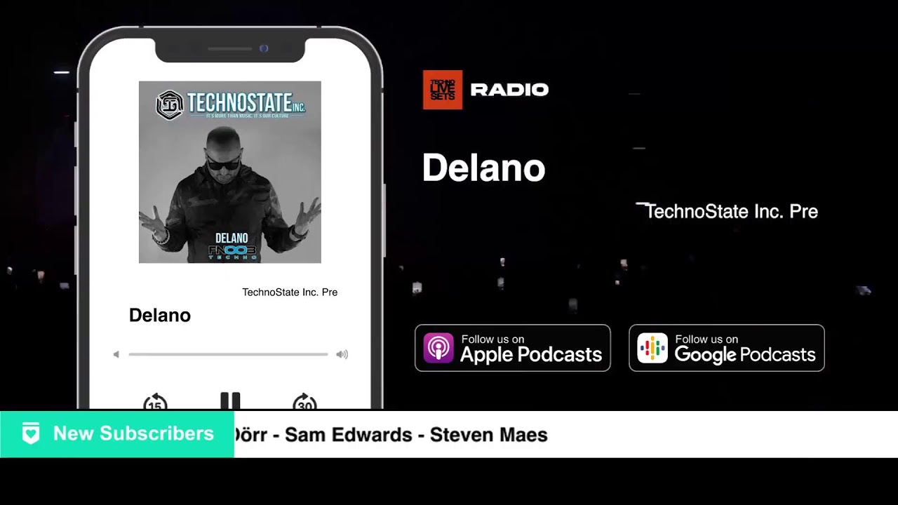 Techno DJ Mix Set by Delano – TechnoState Inc. Premiere