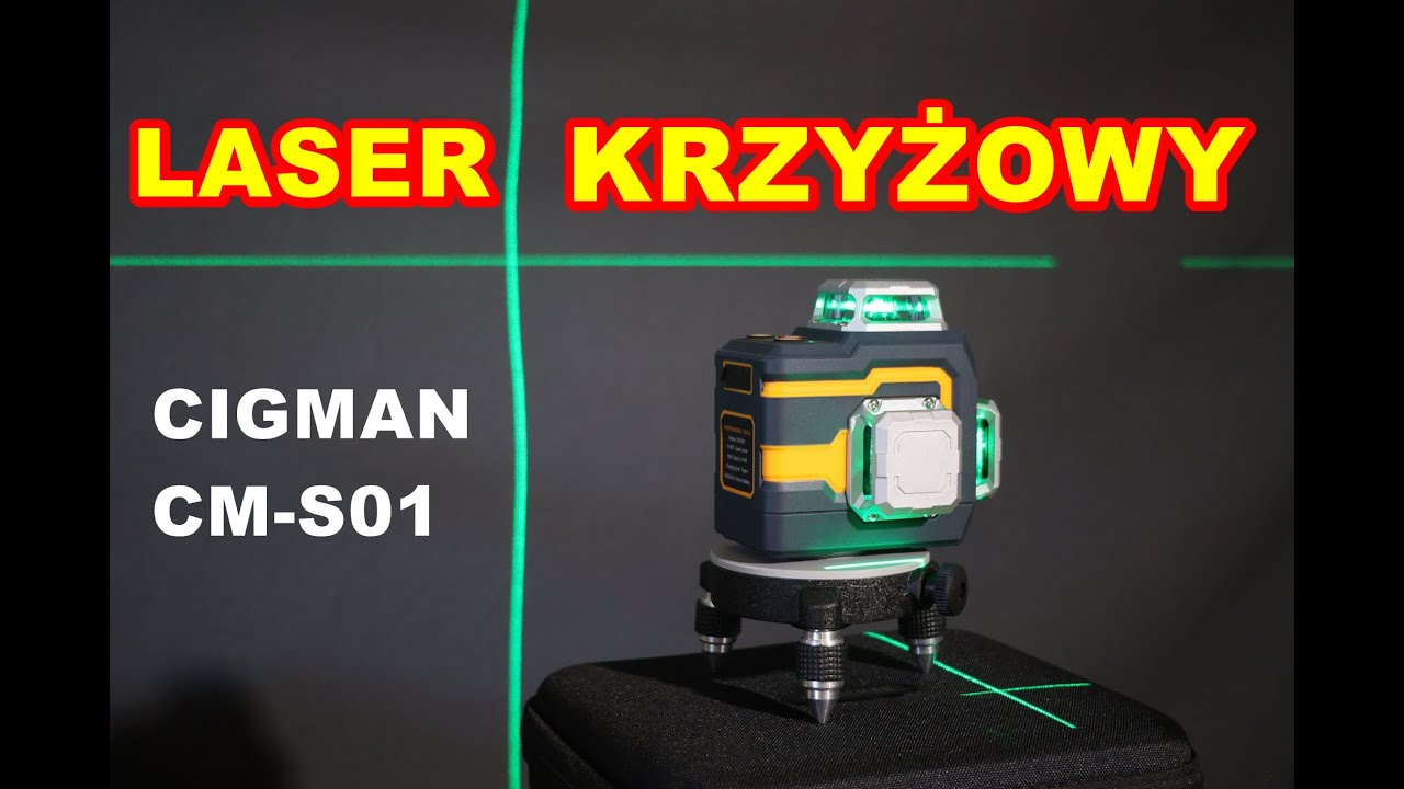 Laser krzyżowy 12 liniowy Cigman CM-S01 z aplikacją. Poziomica laserowa 3x360 - Test Recenzja