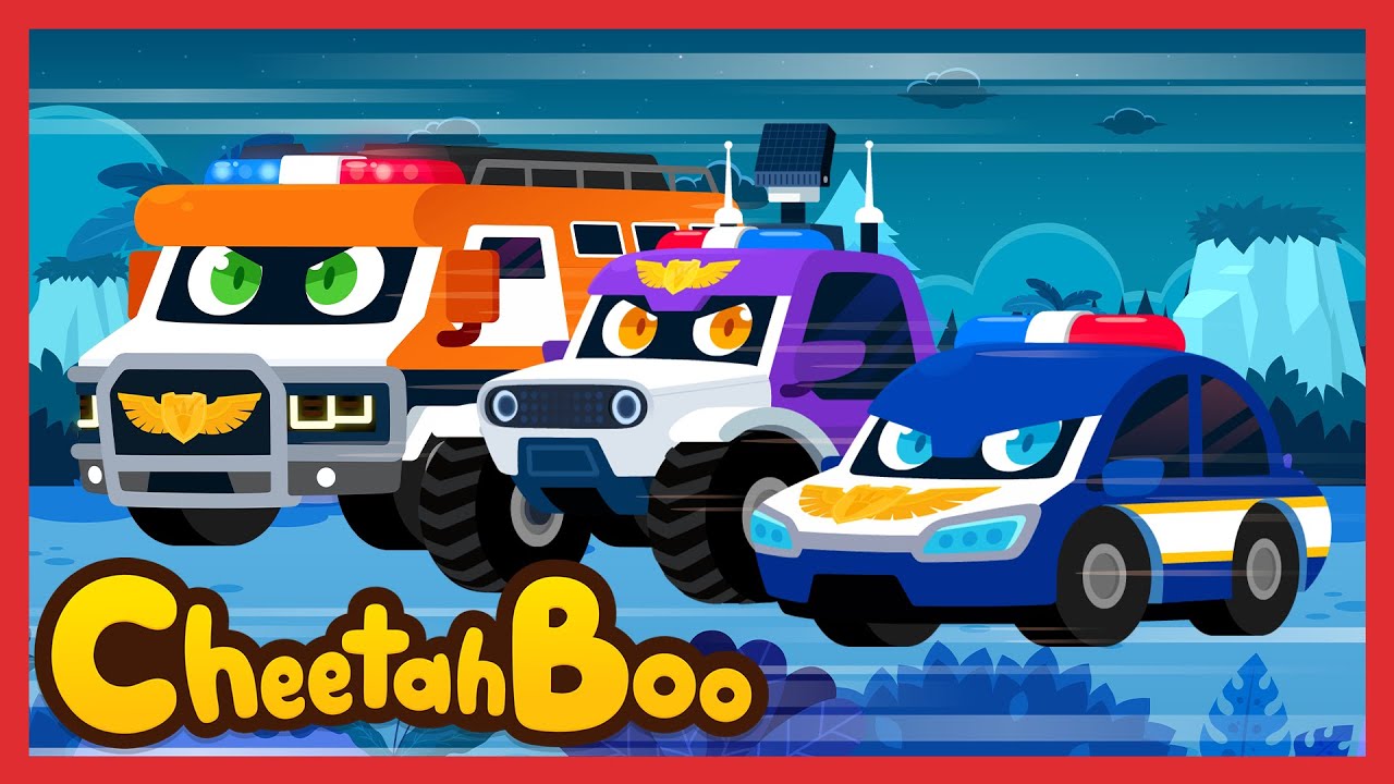 Kejar Pencuri! 🚓🦖 Dino Mobil Beraksi! | Lagu Anak | #Cheetahboo