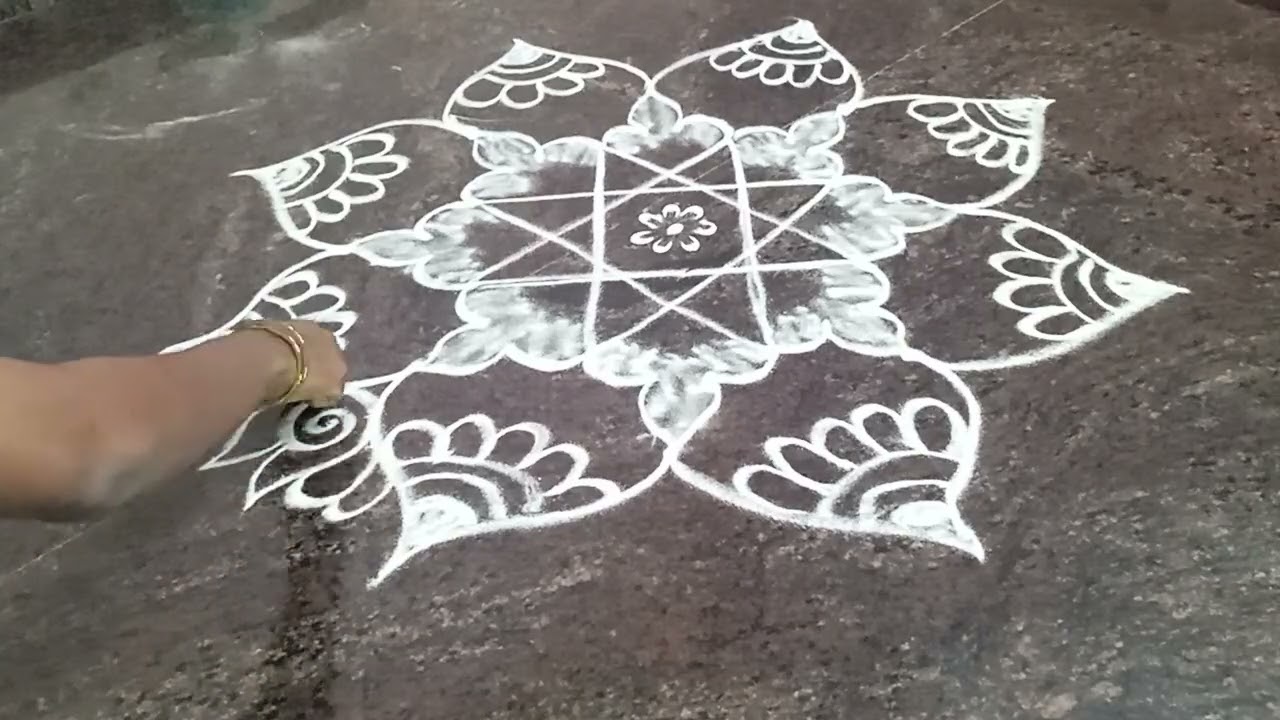 ಯುಗಾದಿ ಹಬ್ಬಕ್ಕೆ ಬಿಡಿಸಿ ಸುಂದರ 🪷ರಂಗೋಲಿ|step by step Rangoli for Beginners #Rangoli #muggulu #viral