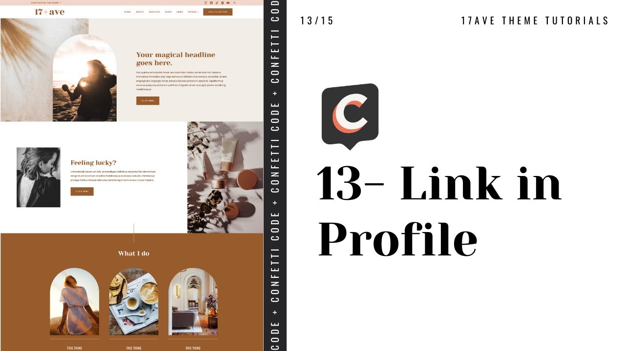 13 - 17 Ave - Custom Link in Profile Page | Kadence Wordpress Theme Tutorial