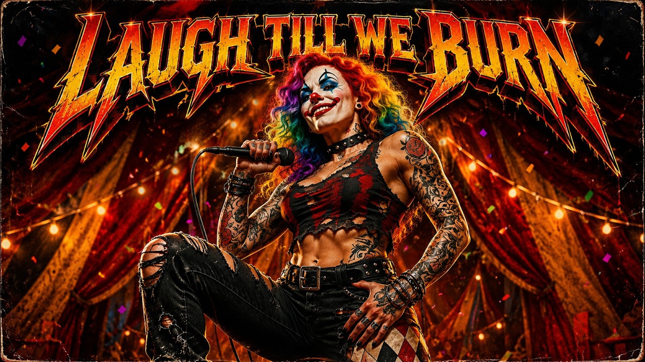 Laugh Till We Burn &ndash; Wild Female Glam Metal Anthem | Twisted Circus Rock Explosion 🎪🔥🎸