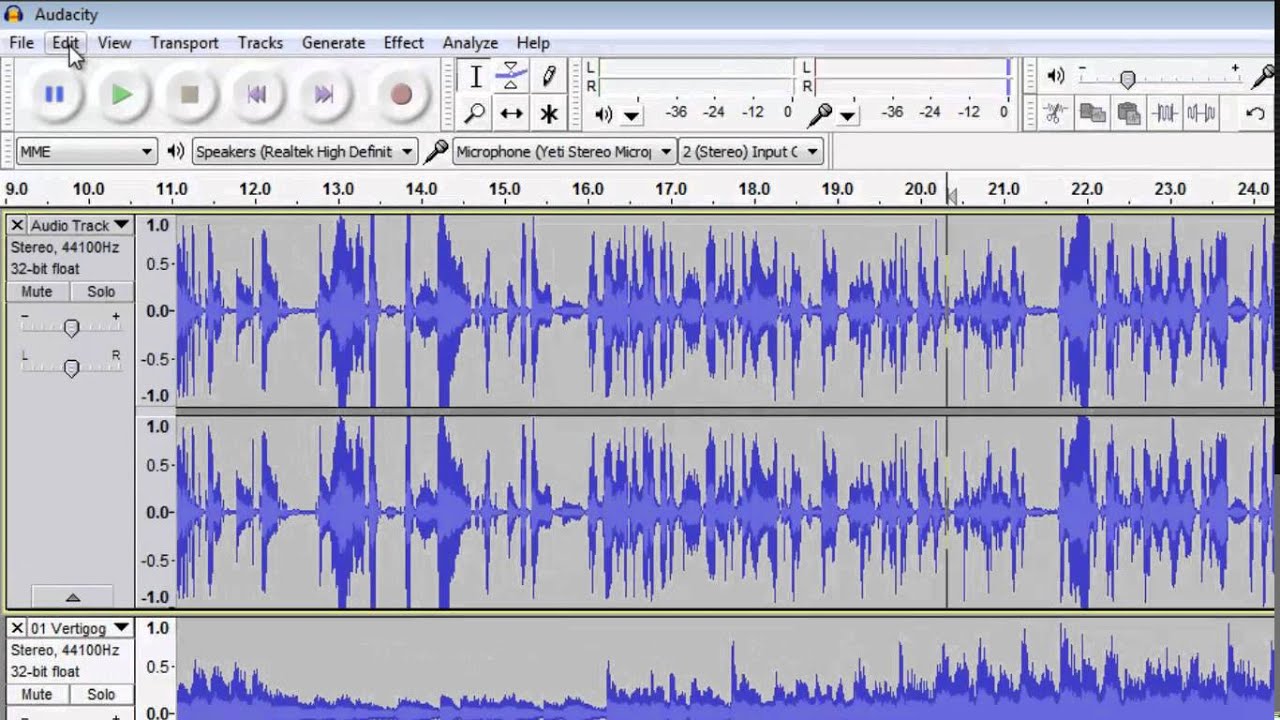 Основы Audacity (СТАРАЯ/ОРИГИНАЛЬНАЯ): запись, редактирование, сведение