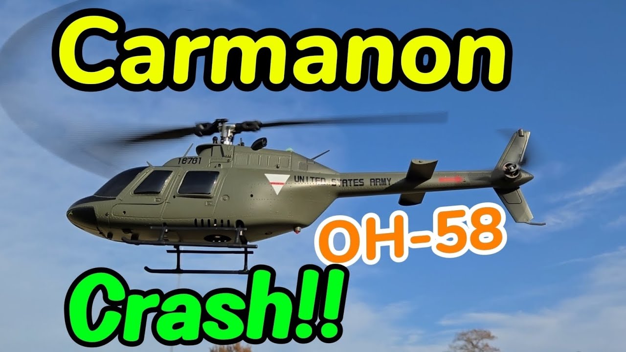 Carmanon Ultra-high Simulated RC Helicopter - 27:1 Scale Bell OH-58 Unbox, Flight,Crash
