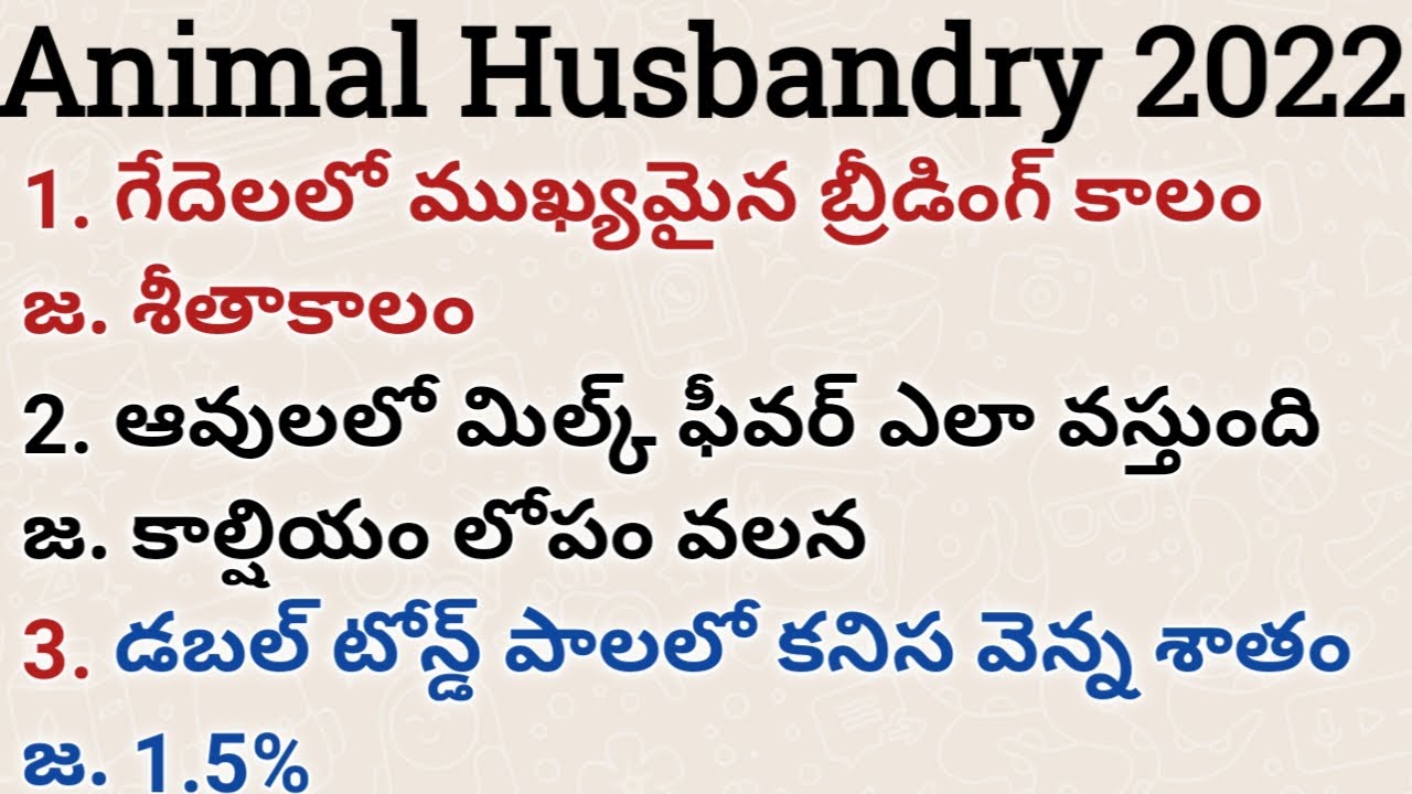 Animal Husbandry Model Questions | Veterinary Assistant Model Questions | AHA Model Papers 2023
