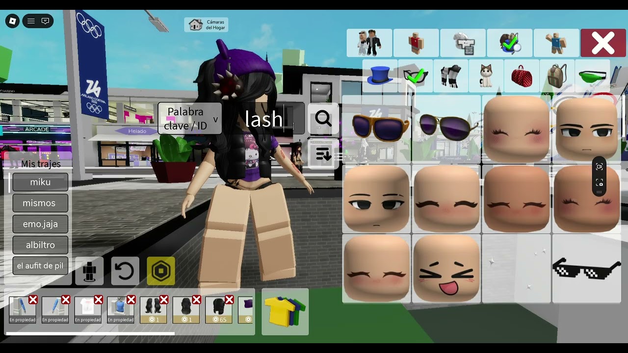 Como hacer un avatar de Hello Kitty de color violeta en Roblox