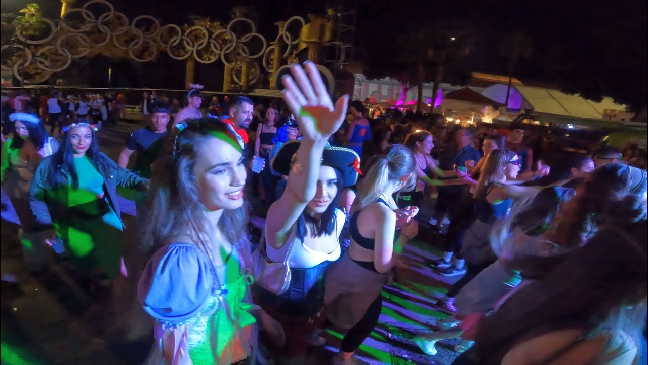 4K Bird View Video of the Carnaval in Las Palmas, Spain